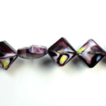 Chinese Cut Crystal Millefiori Bead - Diamond 16MM PURPLE