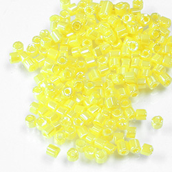 Czech Glass Seed Bead - 2 Cut Hex 10/0 YELLOW LUSTER 88110