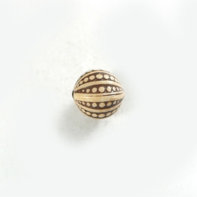 Plastic Engraved Bead - Round 12MM ANTIQUE IVORY