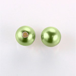 Czech Glass Pearl 1-Hole Ball - 14MM DARK OLIVE 70458