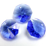 Preciosa Crystal Chandelier Pendant - Octagon 2571 (1-Hole) 14MM SAPPHIRE