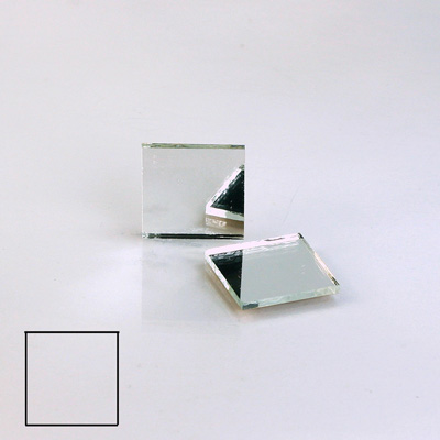 Glass Flat Back Foiled Mirror - Square 15x15MM CRYSTAL
