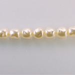 Czech Glass Pearl Bead - Baroque Oblong 09x9MM WHITE 70401