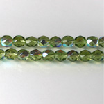 Czech Glass Fire Polish Bead - Round 06MM OLIVINE AB