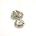 Czech Rhinestone Rondelle Shrag Flat Back Setting - Round 11MM outside with 07mm Recess CRYSTAL-SILVER