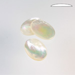 Shell Flat Back Cabochon - Oval 18x13MM WHITE MOP