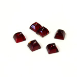 Glass High Dome Foiled Cabochon - Square 04x4MM RUBY