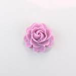 Plastic Carved No-Hole Flower - Rose Bloom 22.5MM  MATTE LT PURPLE