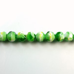 Chinese Cut Crystal Millefiori Bead - Round 08MM GREEN