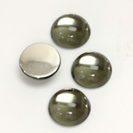Plastic Flat Back Foiled Cabochon - Round 13MM BLACK DIAMOND