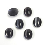 Fiber-Optic Cabochon - Oval 09.5x7.5MM CAT'S EYE GREY