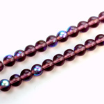 Czech Pressed Glass Bead - Smooth Round 06MM AMETHYST AB