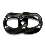 Plastic Opaque Smooth Abstract Split Link 30x28MM JET