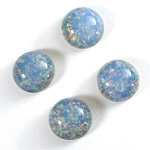 Glass Medium Dome Lampwork Cabochon - Round 13MM BLUE OPAL (04531)