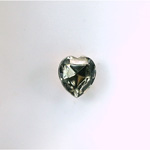 Glass Point Back Foiled Tin Table Cut (TTC) Stone - Heart 09x8MM BLACK DIAMOND