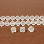 Czech Pressed Glass Bead - Smooth Bicone 06MM MATTE CRYSTAL