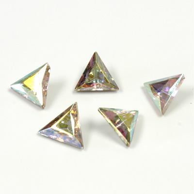 Glass Point Back Tin Table Cut (TTC) Foiled Triangle 08x8MM CRYSTAL AB