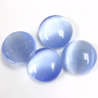 Fiber-Optic Cabochon - Round 15MM CAT'S EYE LT BLUE