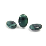 Glass Low Dome Buff Top Cabochon - Oval 14x10MM SPINEL GREEN