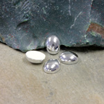 German Plastic Cabochon Vacuum Coated - Oval 10x8MM SILVER