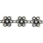 Plastic Rhinestone Banding Flower Round Chaton SS13 CRYSTAL-BLACK