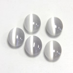 Fiber-Optic Cabochon - Oval 12x10MM CAT'S EYE LT GREY