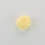 Plastic Carved No-Hole Flower - Dahlia 10MM IVORY