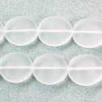 Czech Pressed Glass Bead - Potato Chip 20x18MM MATTE CRYSTAL