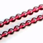 Czech Pressed Glass Bead - Smooth Round 08MM FUCHSIA