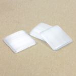 Fiber-Optic Flat Back Buff Top Straight Side Stone - Square 16x16MM CAT'S EYE WHITE