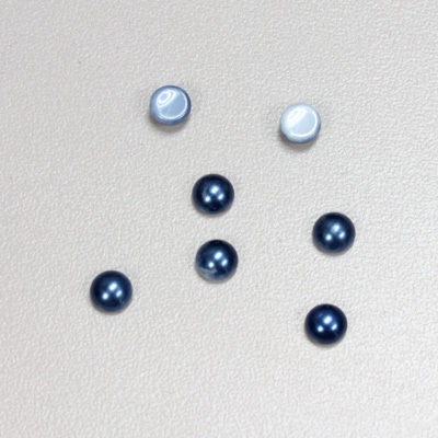 Glass Medium Dome Cabochon Pearl Spray Finish - Round 05MM NAVY