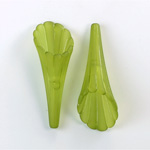 German Plastic Flower with Hole - Trumpet 31x12MM MATTE OLIVINE