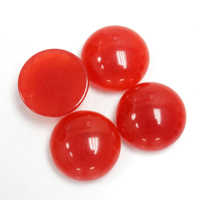 Gemstone Flat Back Cabochon - Round 15MM QUARTZ DYED #44 RED