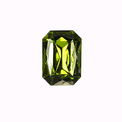 Glass Point Back Tin Table Cut (TTC) Stone - Cushioned Octagon 14x10MM OLIVINE
