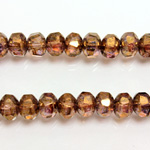 Czech Glass Fire Polished Bead - Rondelle Disc 6x5MM LUMI TAUPE