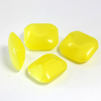 Glass Point Back Buff Top Stone Opaque Doublet - Cushion Octagon 12x10MM YELLOW MOONSTONE