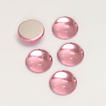 Plastic Flat Back Foiled Cabochon - Round 11MM ROSE