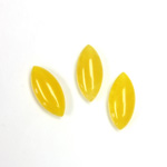 Gemstone Flat Back Cabochon - Navette 15x7MM QUARTZ DYED #38 AMBER