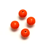 Plastic Bead - Opaque Color Smooth Round 10MM BRIGHT TANGERINE