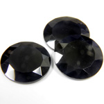 Gemstone Flat Back Stone with Faceted Top and Table - Round 18MM BLACK ONYX