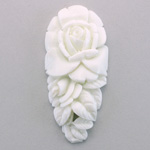 Plastic Carved Flower - Cluster Pear 58x28MM WHITE