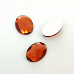 Plastic Flat Back Foiled Rauten Rose Rhinestone - Oval 18x13MM SMOKE TOPAZ