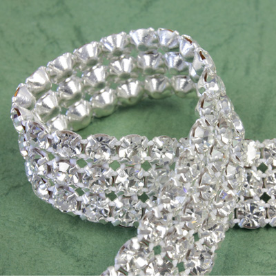 Rhinestone Banding with MC Chaton 3 Row - Round 19SS CRYSTAL-WHITE-SILVER