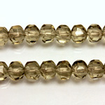 Czech Glass Fire Polished Bead - Rondelle Disc 6x5MM BLACK DIAMOND