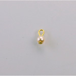 Czech Glass Pearl Bead with 1 Brass Loop - Round 04MM CREME