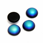 Glass Medium Dome Coated Cabochon - Round 13MM MATTE JET AB