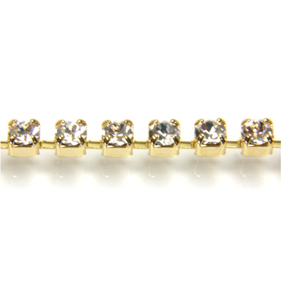 Preciosa MAXIMA Crystal Rhinestone Cup Chain - PP18 (SS8.5) CRYSTAL-GOLD