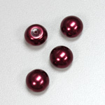 Glass High Dome Cabochon Pearl Dipped - Round 12MM GARNET