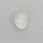 Gemstone Flat Back Carved Scarab 16x12MM MATTE CRYSTAL