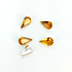 Plastic Point Back Foiled Stone - Pear 10x6MM TOPAZ